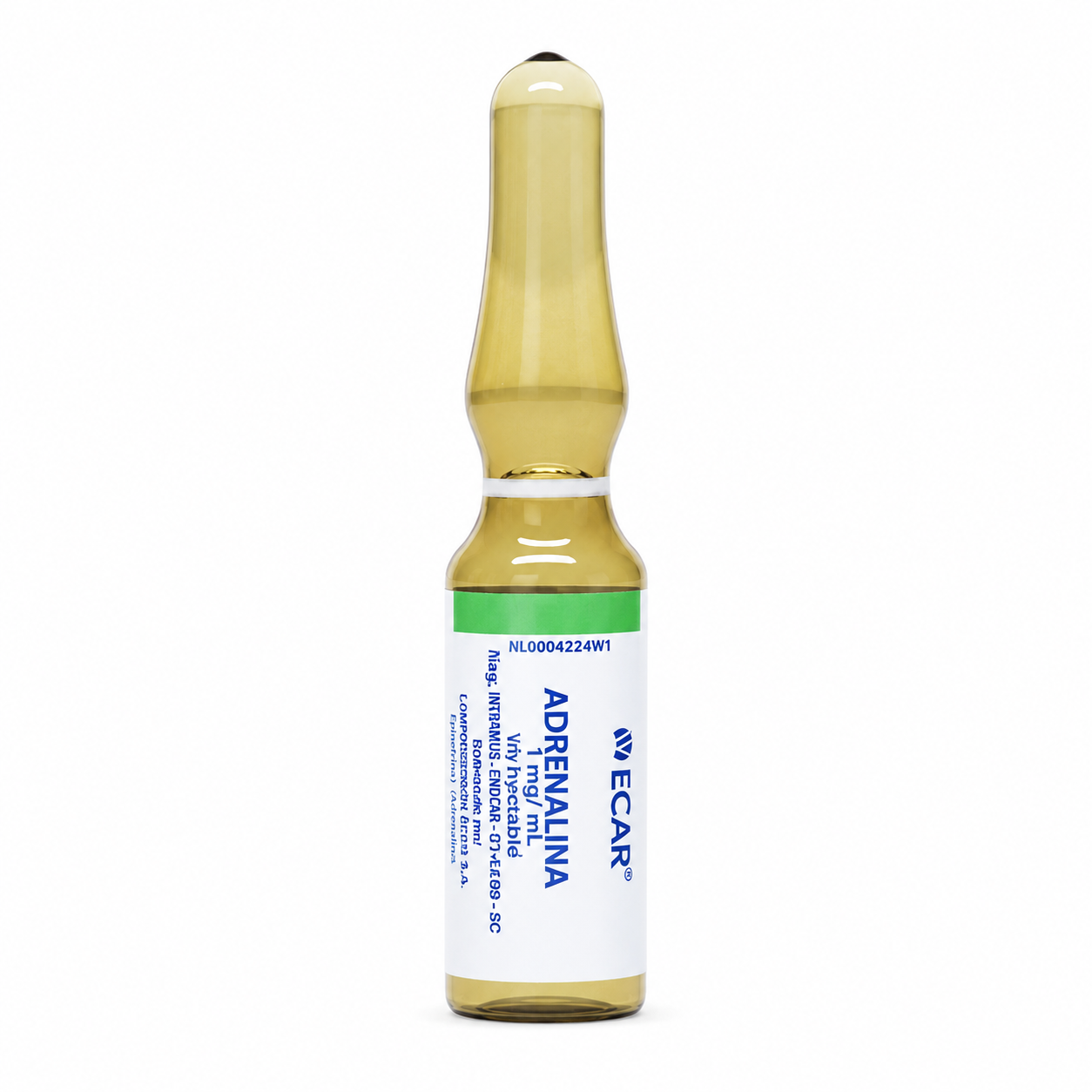 Adrenalina 1 Mg/1 Ml Ecar - Inyección Única Und