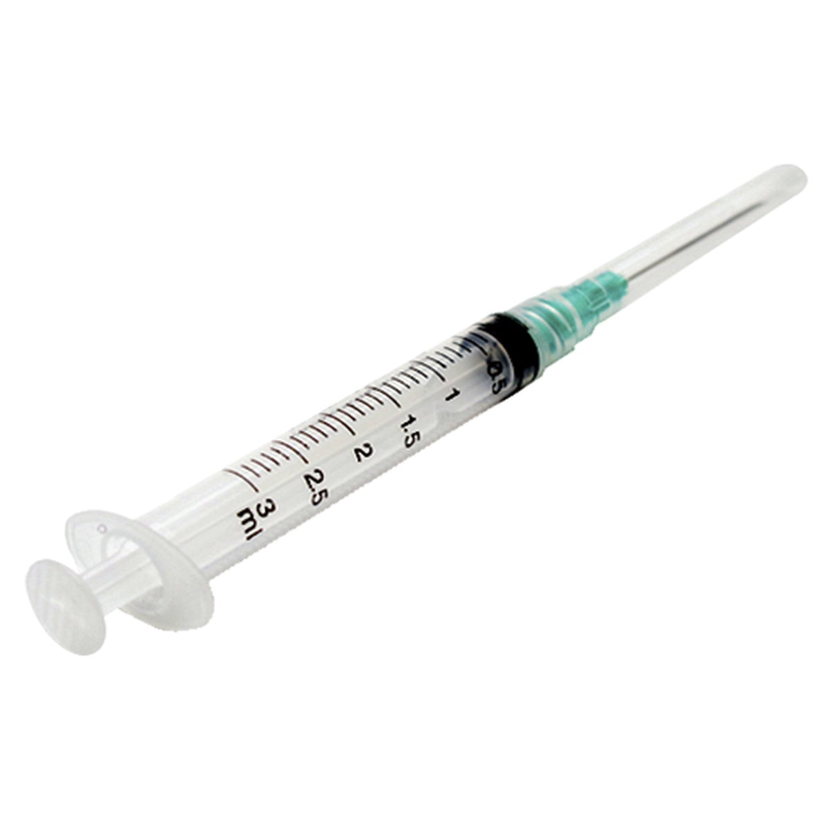 Jeringa hipodérmica desechable BD Discardit™ II de 2 ml, fabricada en polipropileno transparente, con escala graduada y émbolo de silicona.