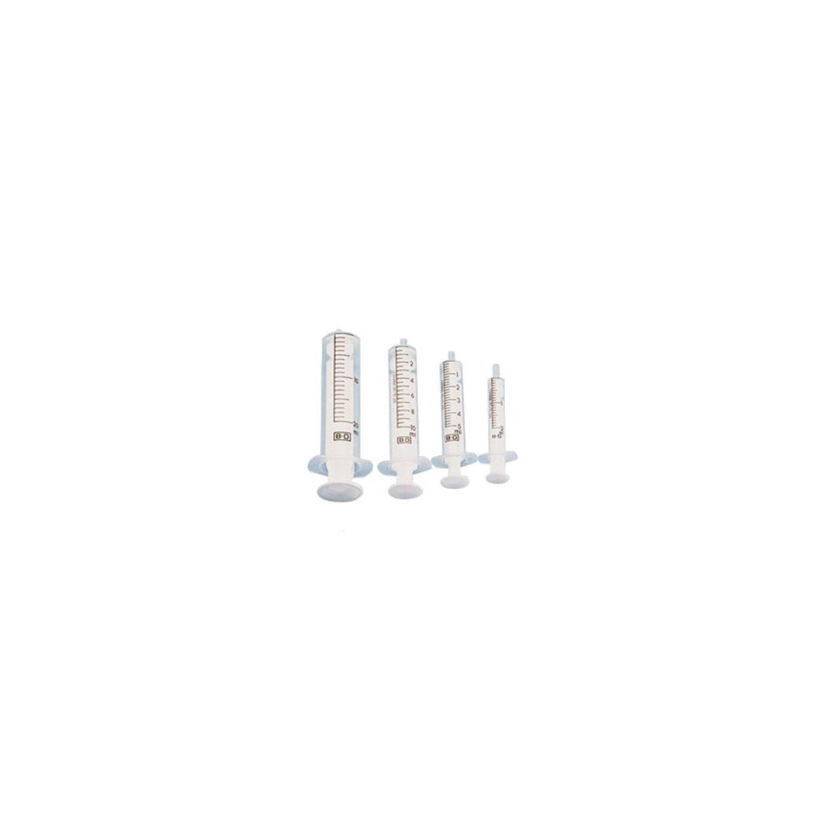 Jeringa B.D de 5 ml, modelo 21 x 1.5, de dos partes, con cuerpo transparente y escala graduada para mediciones precisas.