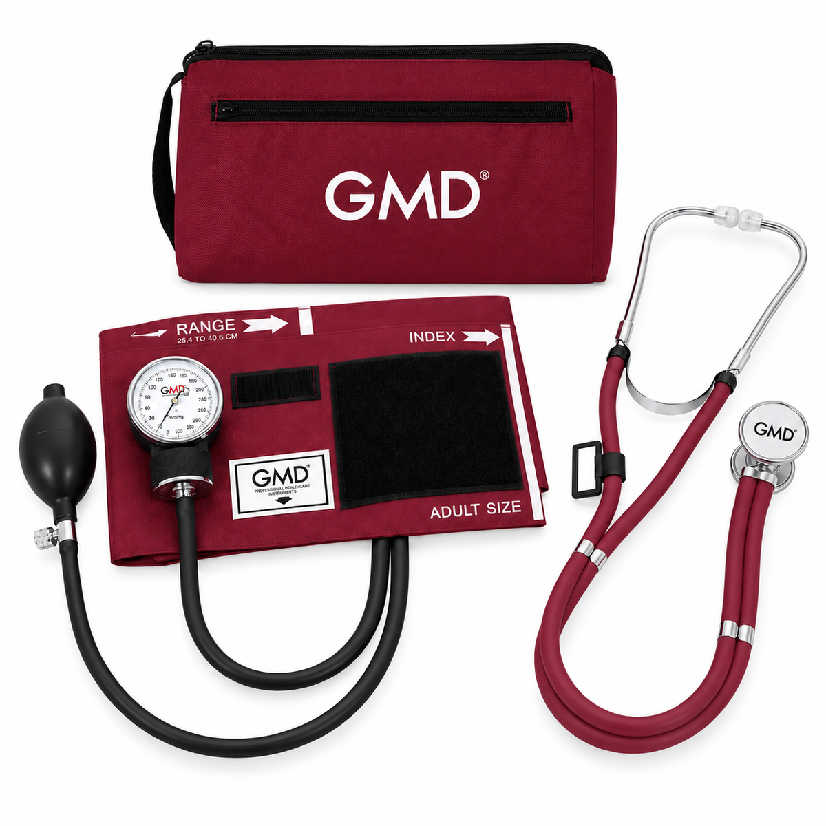 Kit Colors de tensiómetro y fonendoscopio Rappaport de doble campana con estuche para medición de presión arterial y auscultación clínica.
