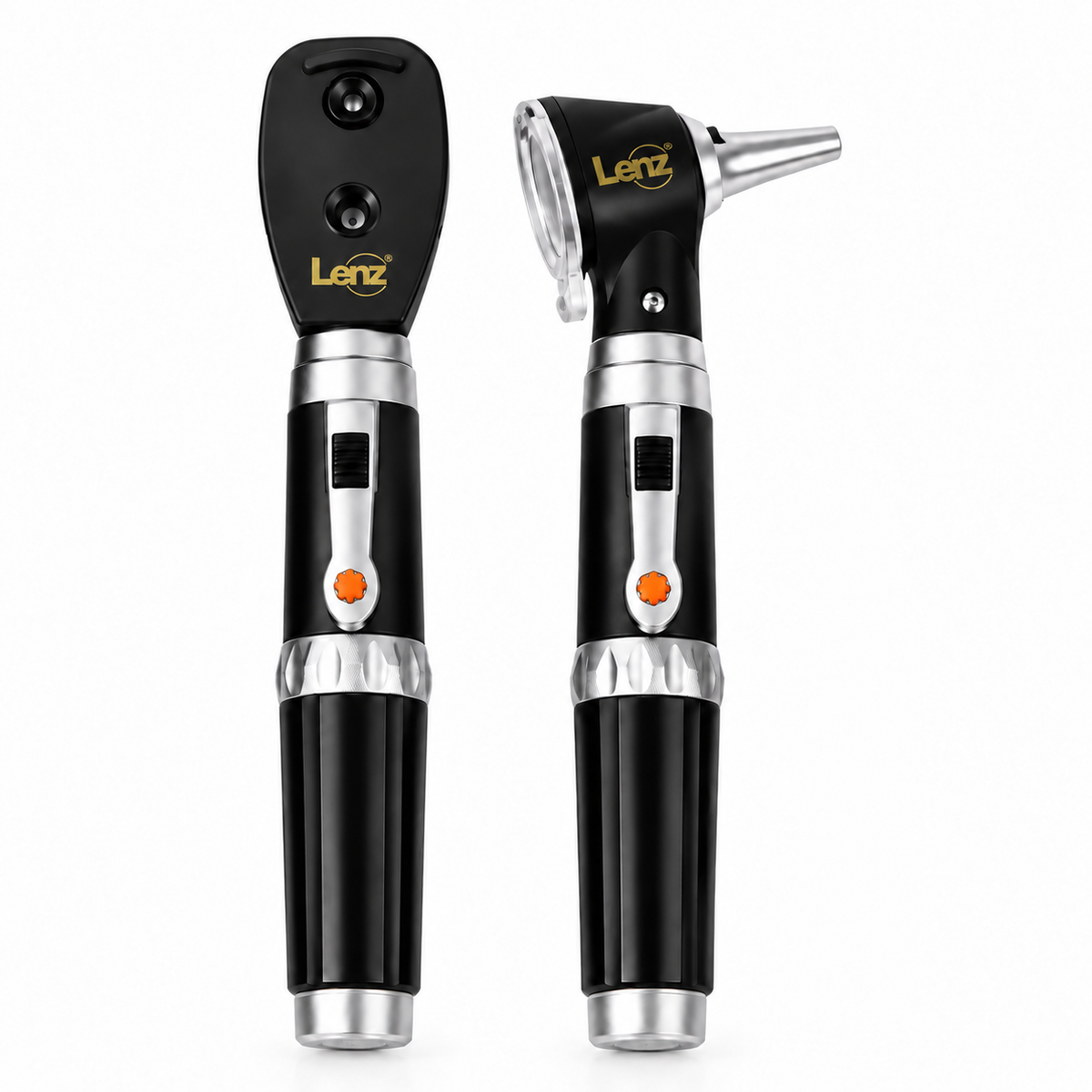 Kit diagnóstico Lenz GZ-10 para órganos de los sentidos, con accesorios de exploración para diferentes evaluaciones clínicas.