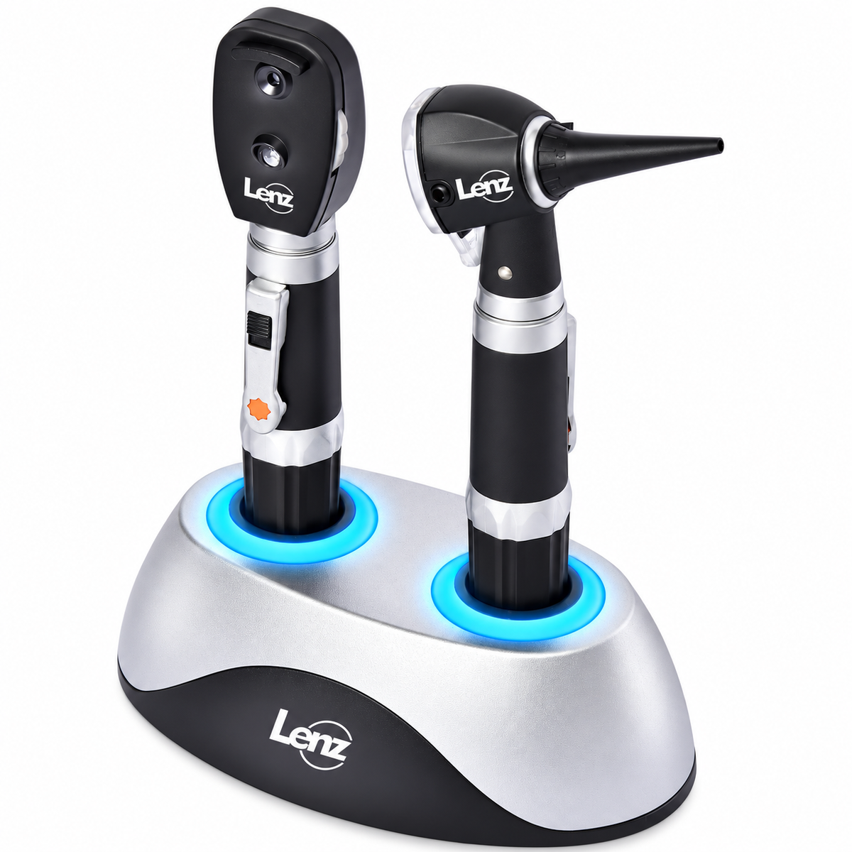 Kit diagnóstico recargable Lenz HS-OTP10C-2, práctico para la valoración clínica de órganos de los sentidos.