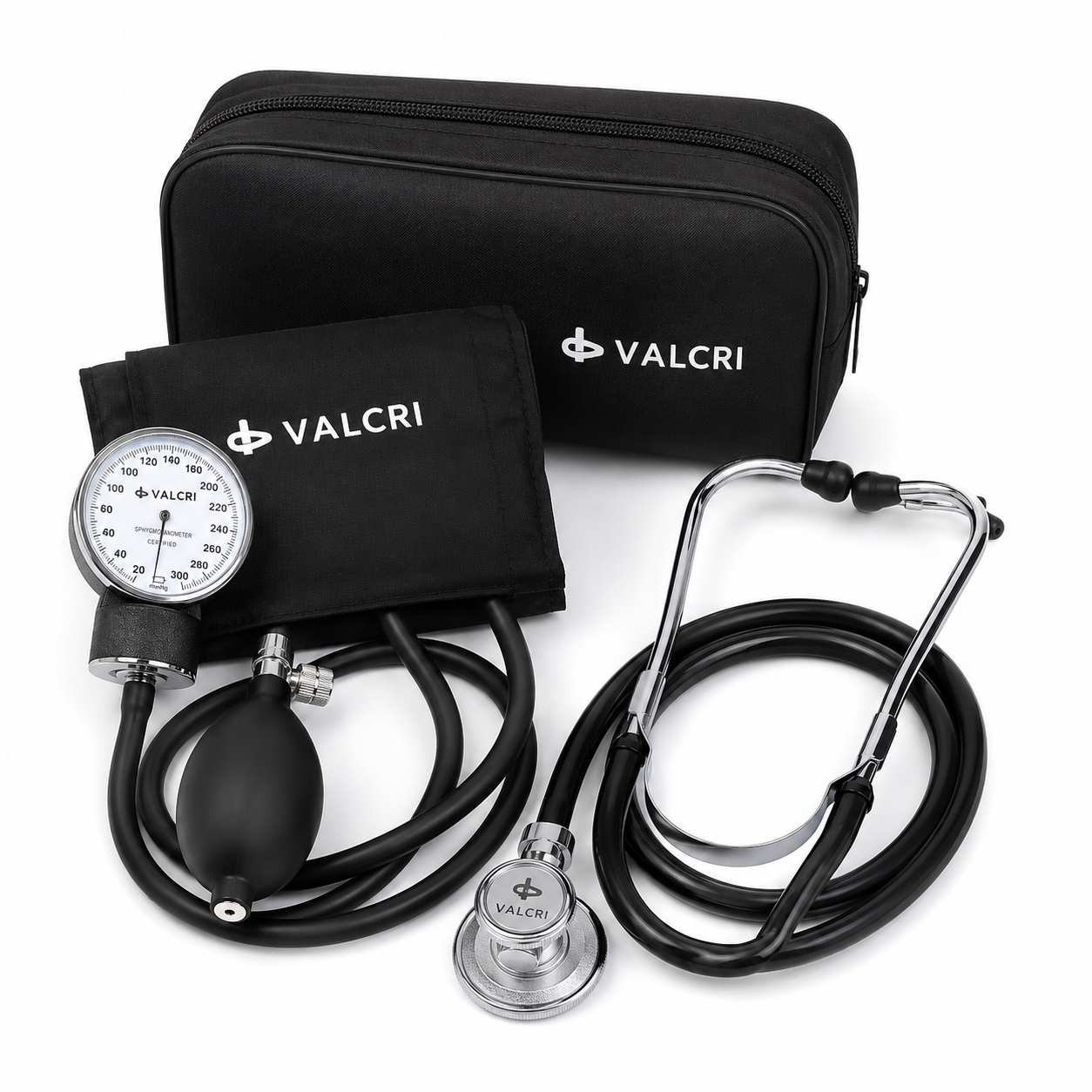 Kit De Tensiómetro Y Fonendoscopio Rapaport Negro Ref. BK2002KITN - Valcri