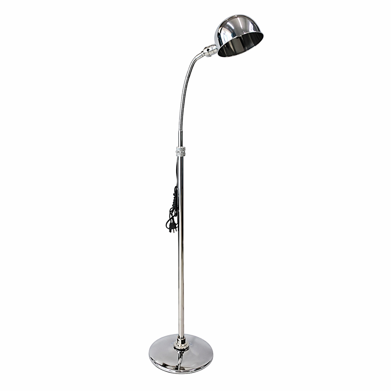 Lámpara cuello cisne metálica para uso médico con base redonda y brazo flexible ajustable iluminación clínica