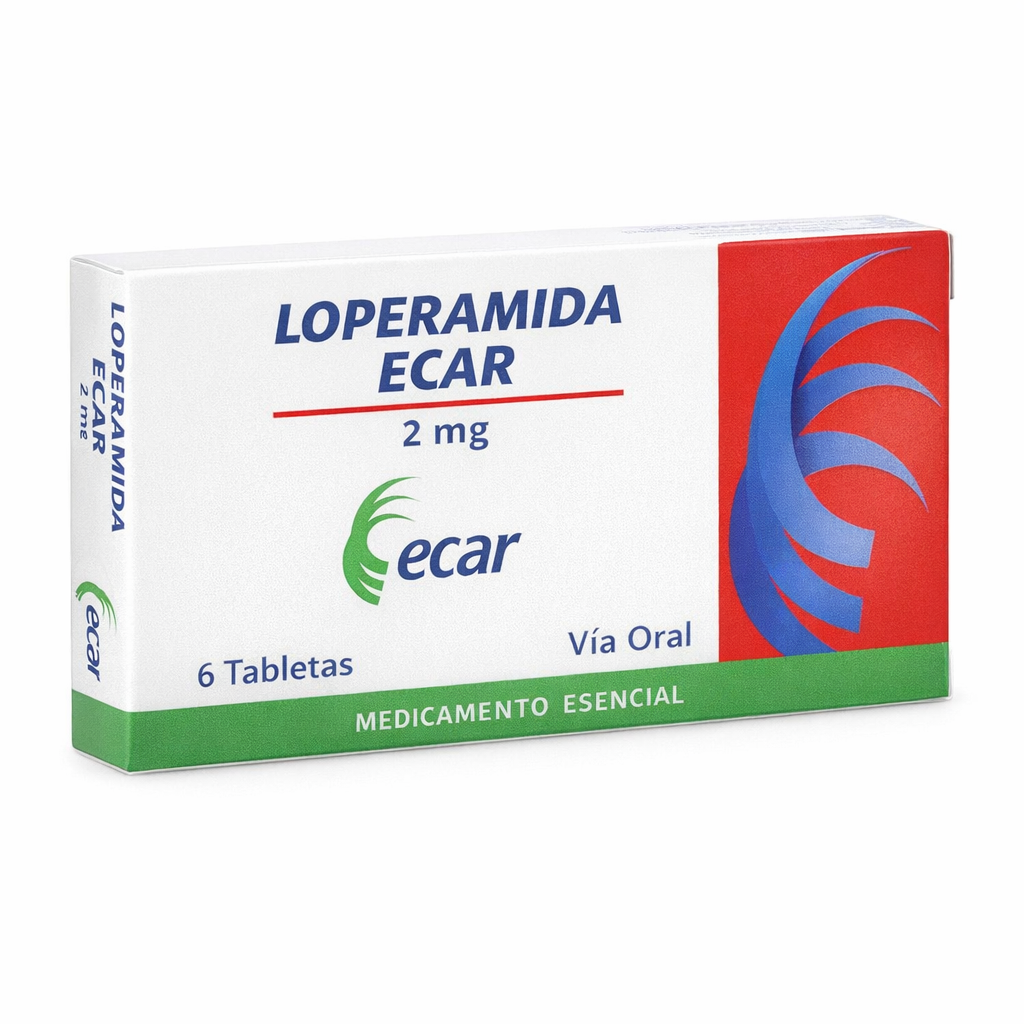 Loperamida 2 mg x 6 Tabletas Ecar - Antidiarreico Efectivo