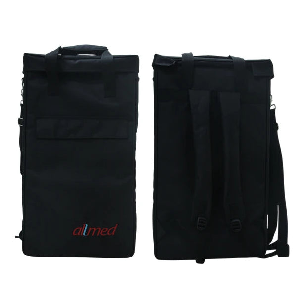 Maleta Allmed para transportar básculas y tallímetros Seca 878/874/876/813, fabricada en material resistente, color negro, con cierre y asas.
