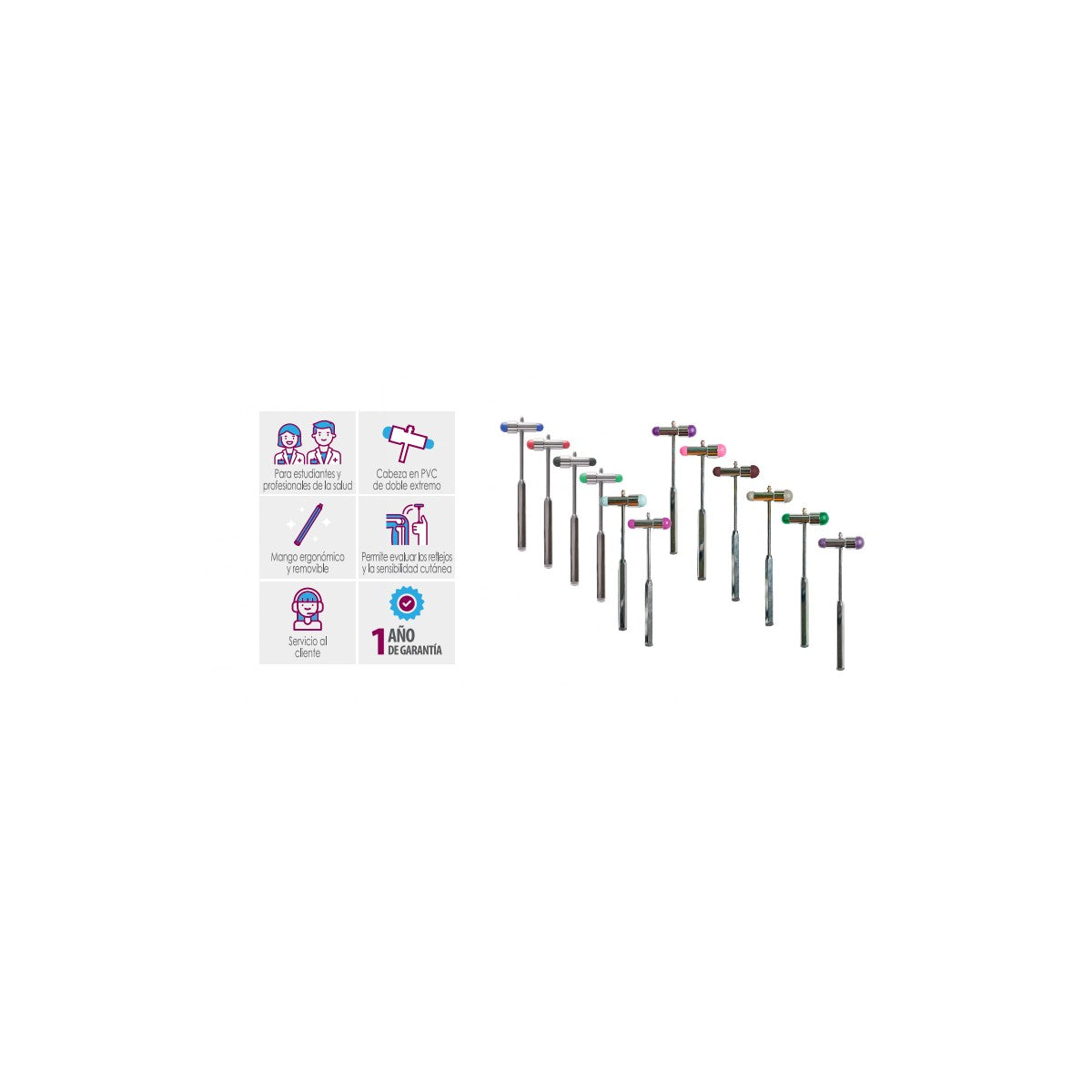 Martillo GMD en color púrpura claro, modelo GMD401-BM-T16, con mango ergonómico y cabeza de acero, sobre fondo blanco.