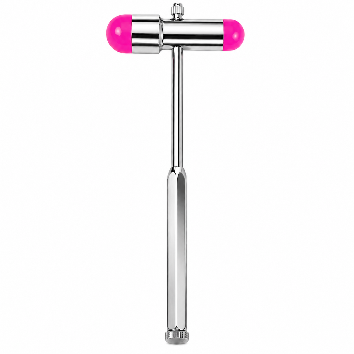 Martillo GMD color rosado neón, referencia GMD401-BM-T17, diseñado para apoyar la valoración de reflejos durante la exploración clínica.