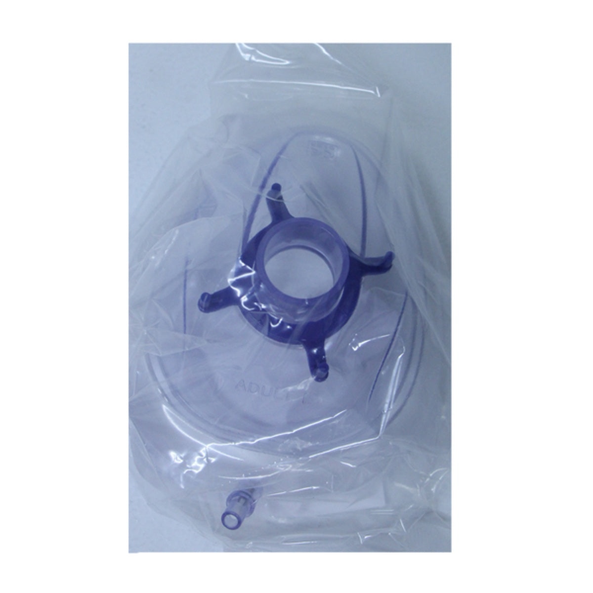 Mascarilla de anestesia desechable GHC 63-435A, fabricada en vinilo suave y transparente, con colchón de aire para ajuste facial.