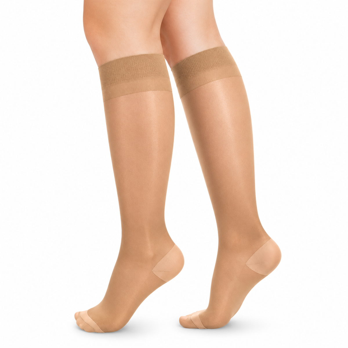 Media de compresión Medivaric para dama hasta la rodilla, talla S color Sahara, con compresión de 15-20 mmHg.