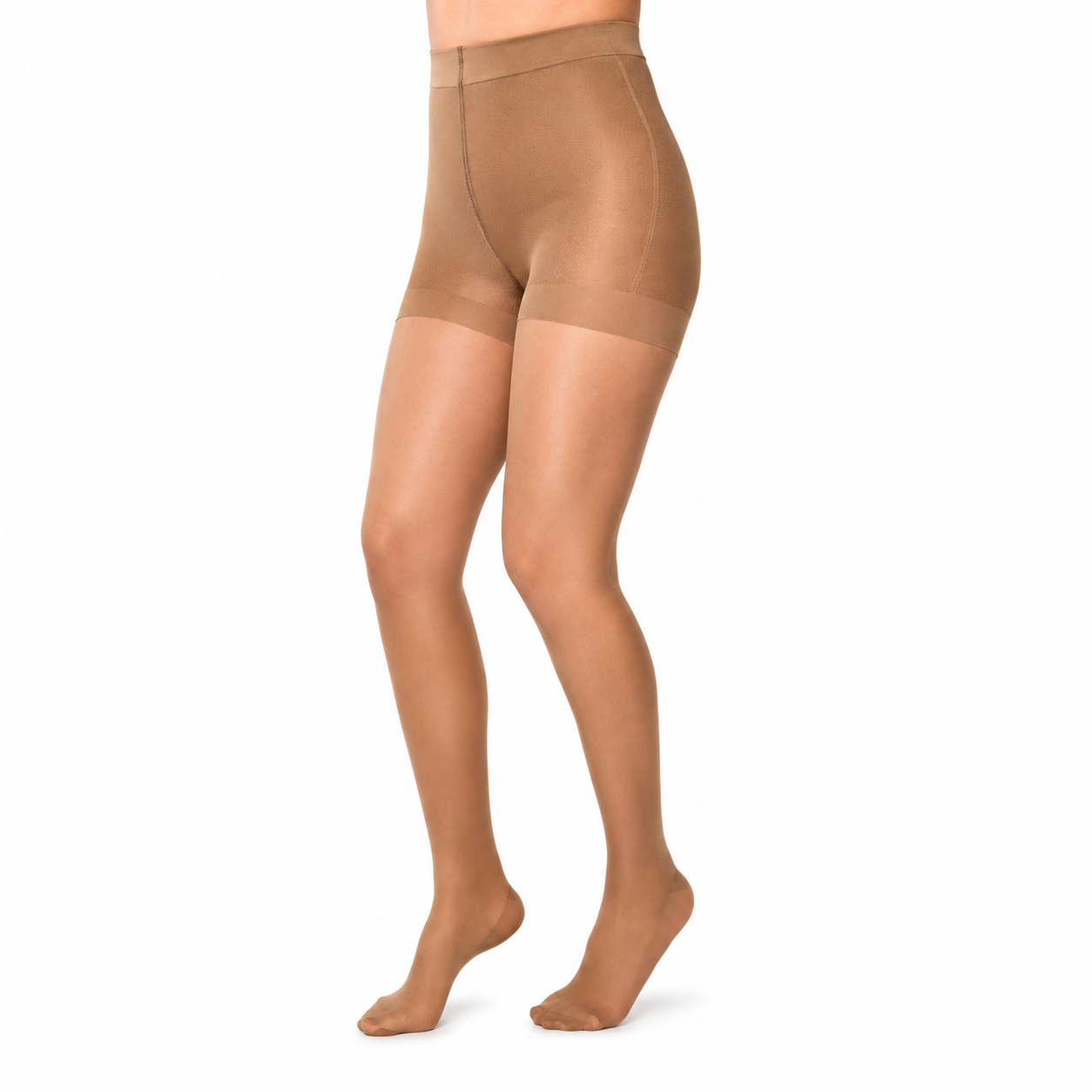 Media de compresión Medivaric para dama hasta la cadera, talla L color beige, diseñada para brindar soporte y comodidad en las piernas.