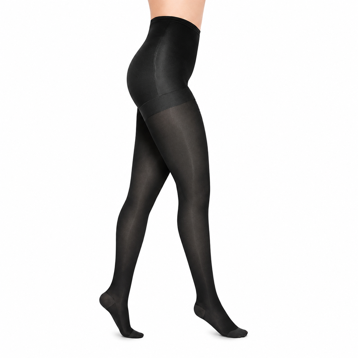 Media de compresión opaca Medivaric para dama hasta la cadera, talla S color negro, diseñada para brindar soporte y comodidad en las piernas.