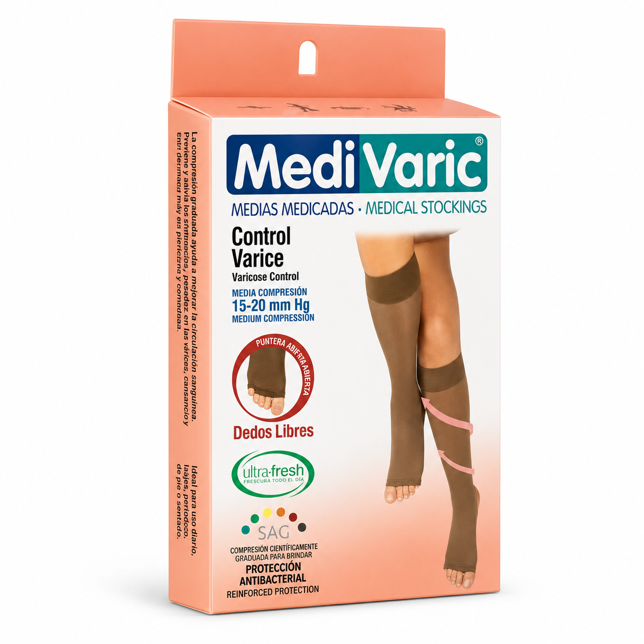 Media Dama Trans Rodilla Com. Med. 15-20 Dedos Libres Beige T/L