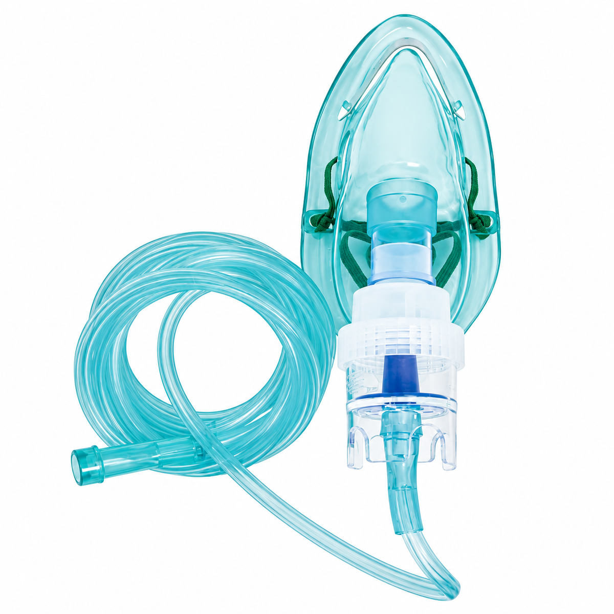 Micronebulizador Allmed con máscara para adulto, compacto y diseñado para facilitar la administración de medicamentos por nebulización.