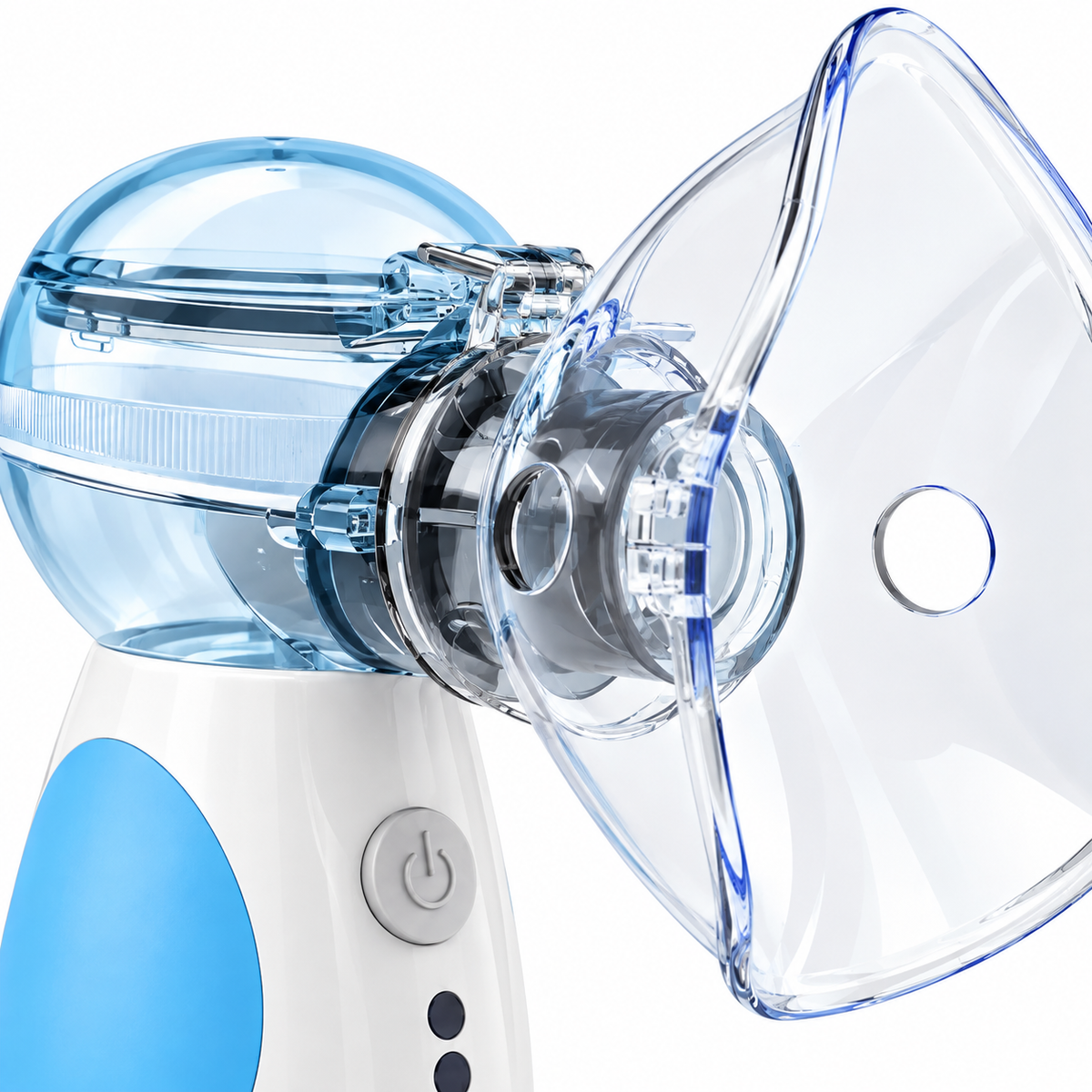 Micronebulizador Lenz LT-N100 portátil y compacto, diseñado para apoyar tratamientos de nebulización con fácil transporte y uso práctico.