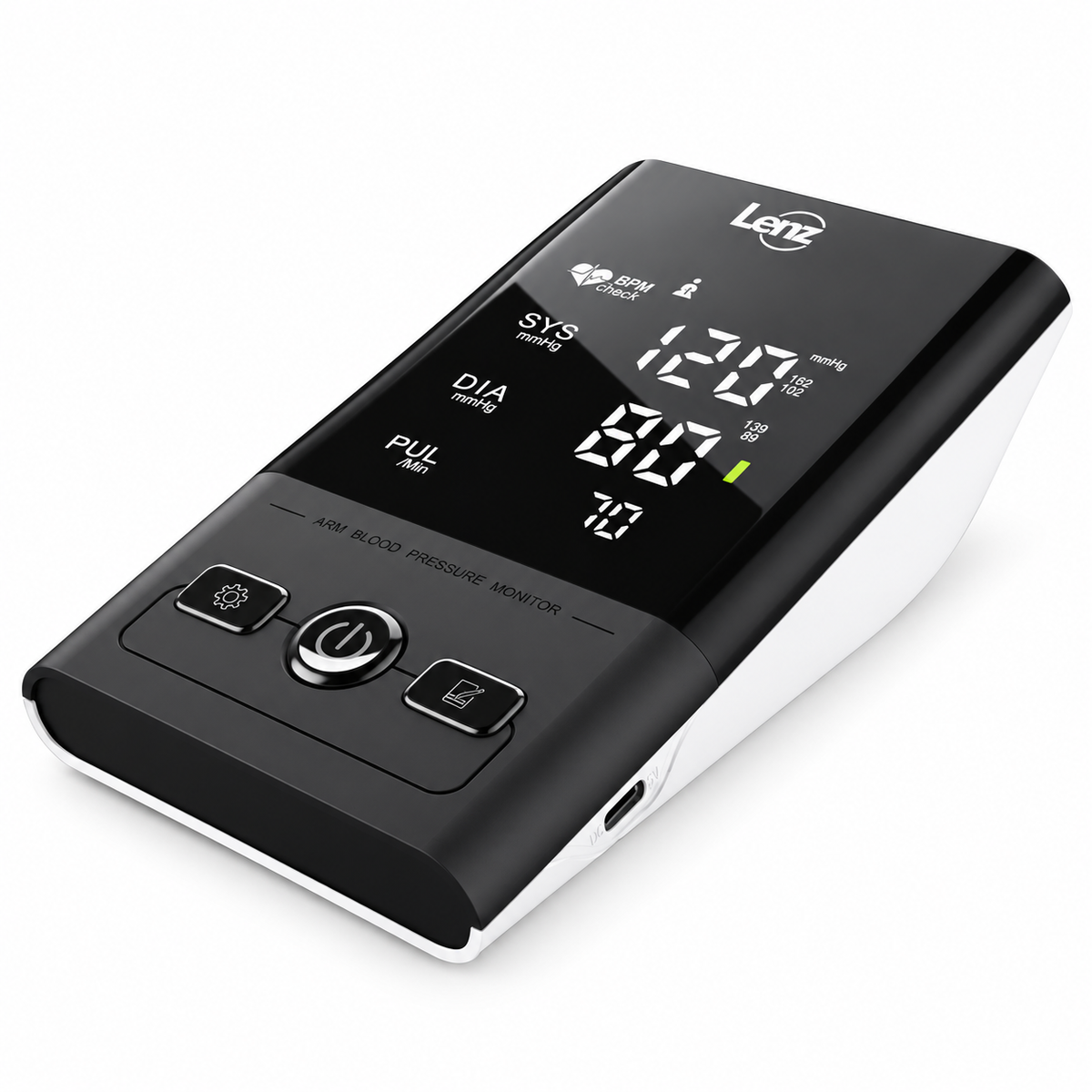 Monitor digital de presión arterial Lenz AES-U392, diseñado para facilitar mediciones de forma sencilla y cómoda.