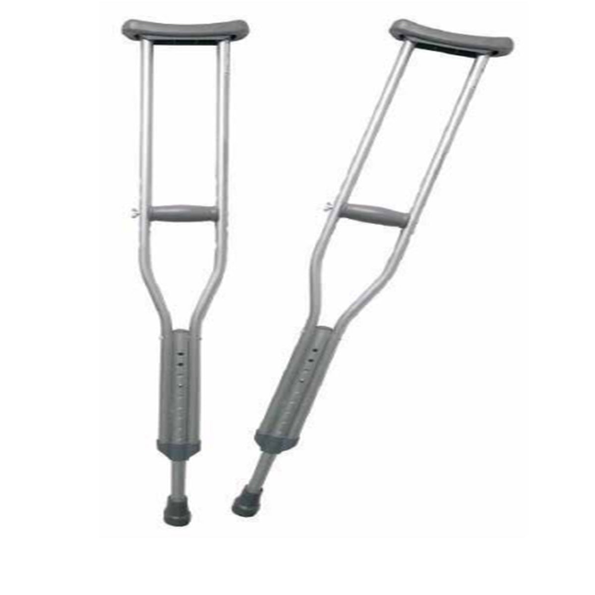 Muleta convencional Konfort Plus, modelo KB311L-AL19, en aluminio gris, talla L, ajustable de 132 cm a 152 cm, con empuñadura de TPR.