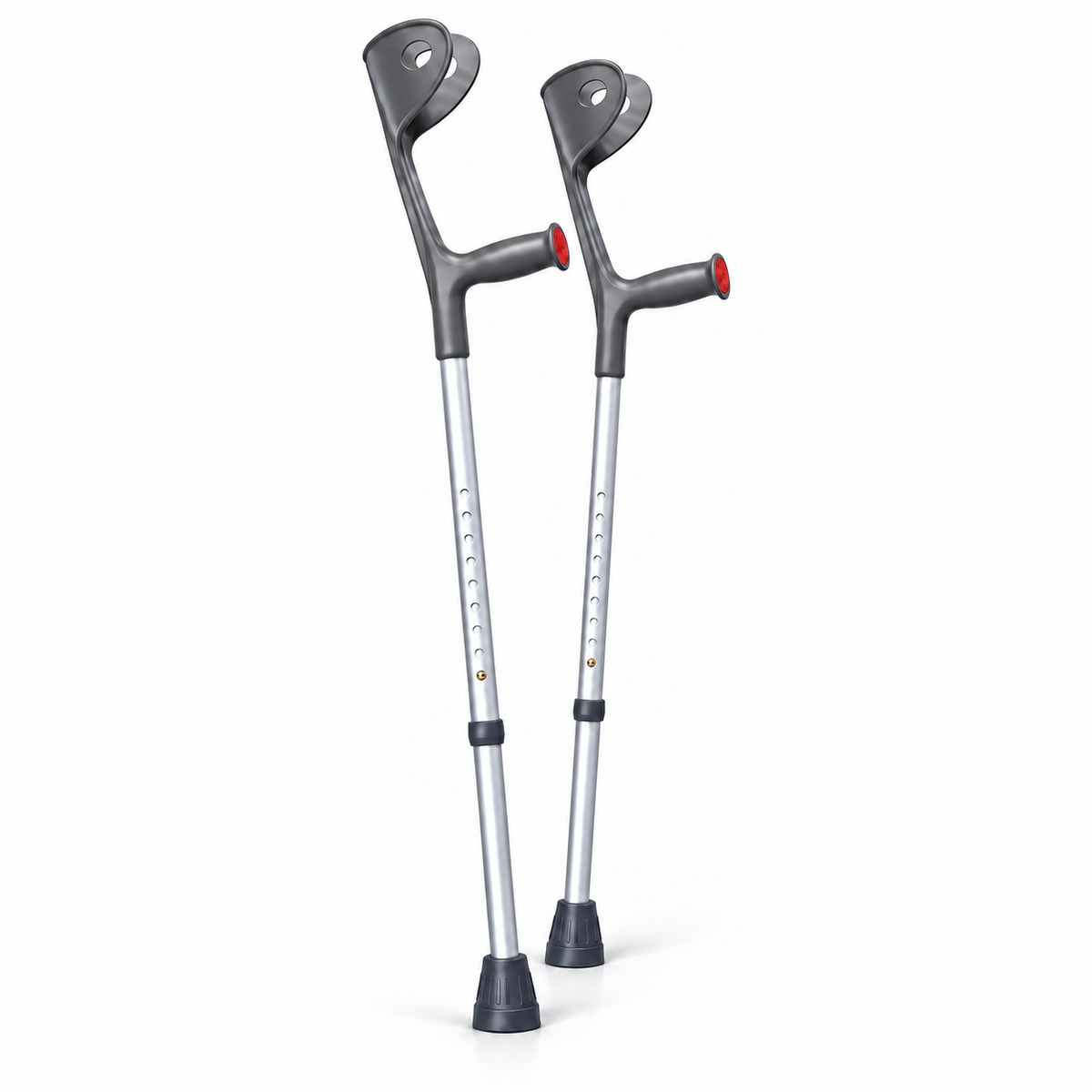 Muleta canadiense Konfort Plus color plata para adulto, referencia KP321, diseñada para brindar apoyo y estabilidad al caminar.