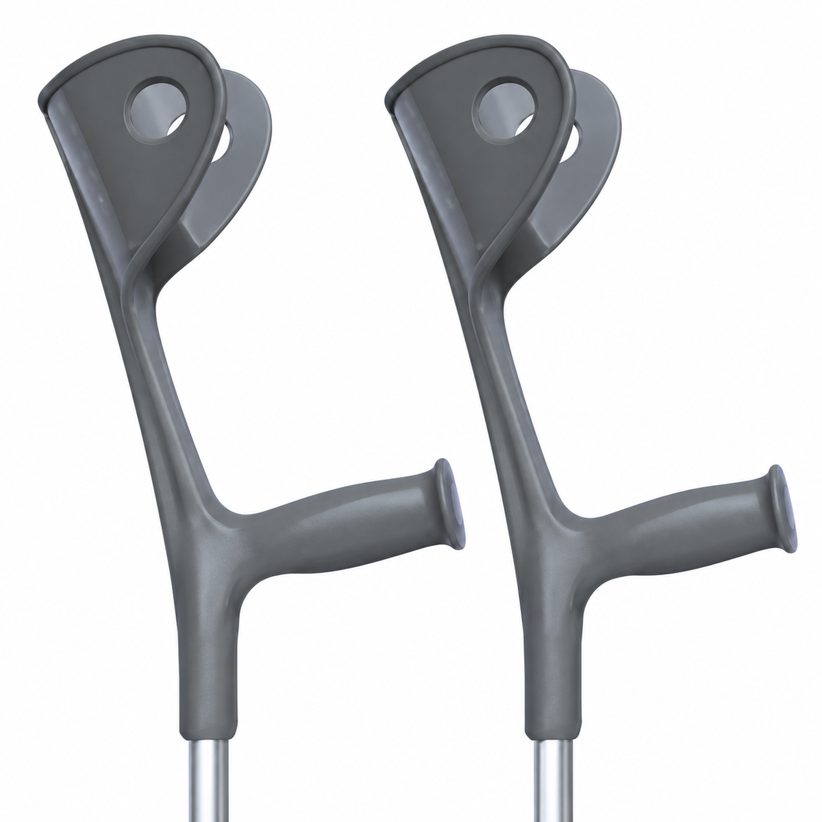 Muleta integral Konfort Plus color plata para adulto, referencia KP321, diseñada para brindar soporte y seguridad al caminar.