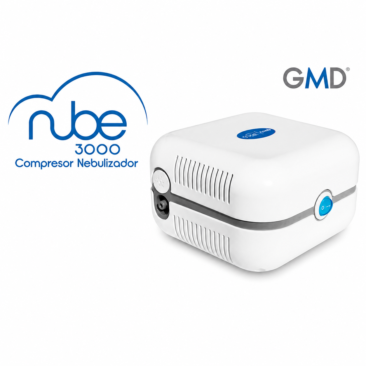 Nebulizador compresor Nube 3000 GMR equipo para terapia respiratoria con diseño compacto y uso en casa o clínico