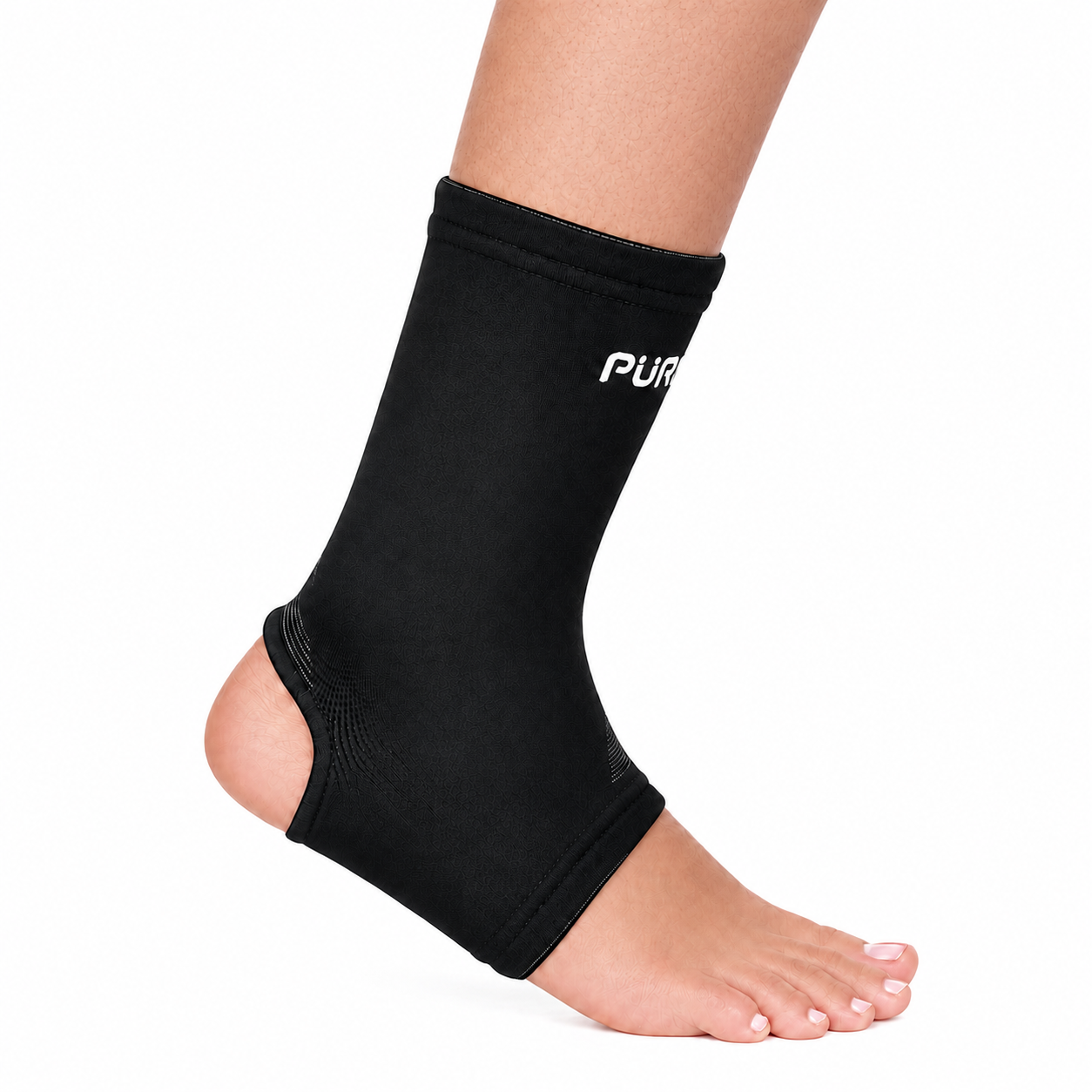 Ortesis tobillera Pura+ talla L-XL, referencia 2556, diseñada para brindar soporte, estabilidad y ajuste al tobillo.