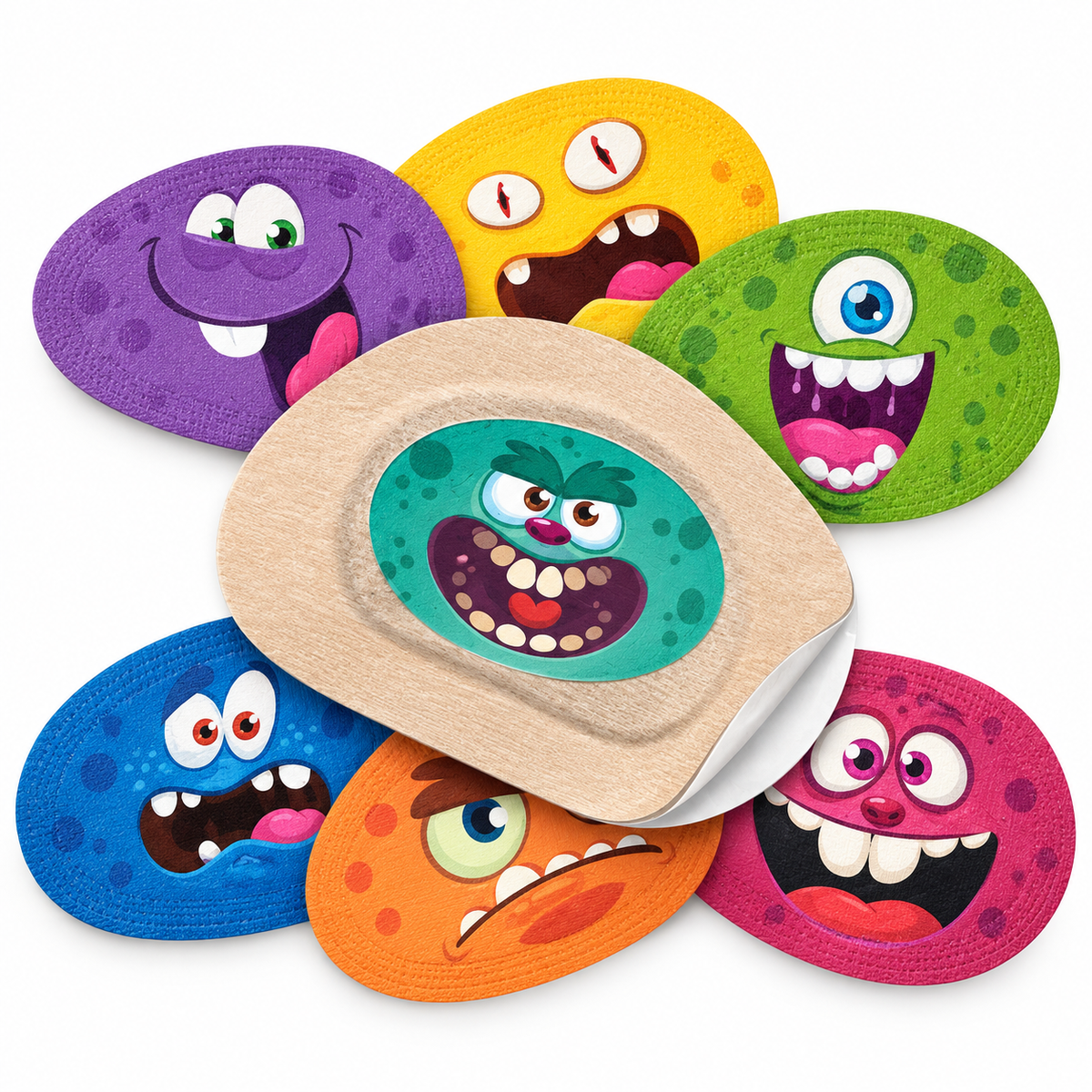 Parche ocular Leukoplast Junior de 4,7 x 6,7 cm, referencia 76467-00, diseñado para brindar cobertura cómoda en la zona ocular.
