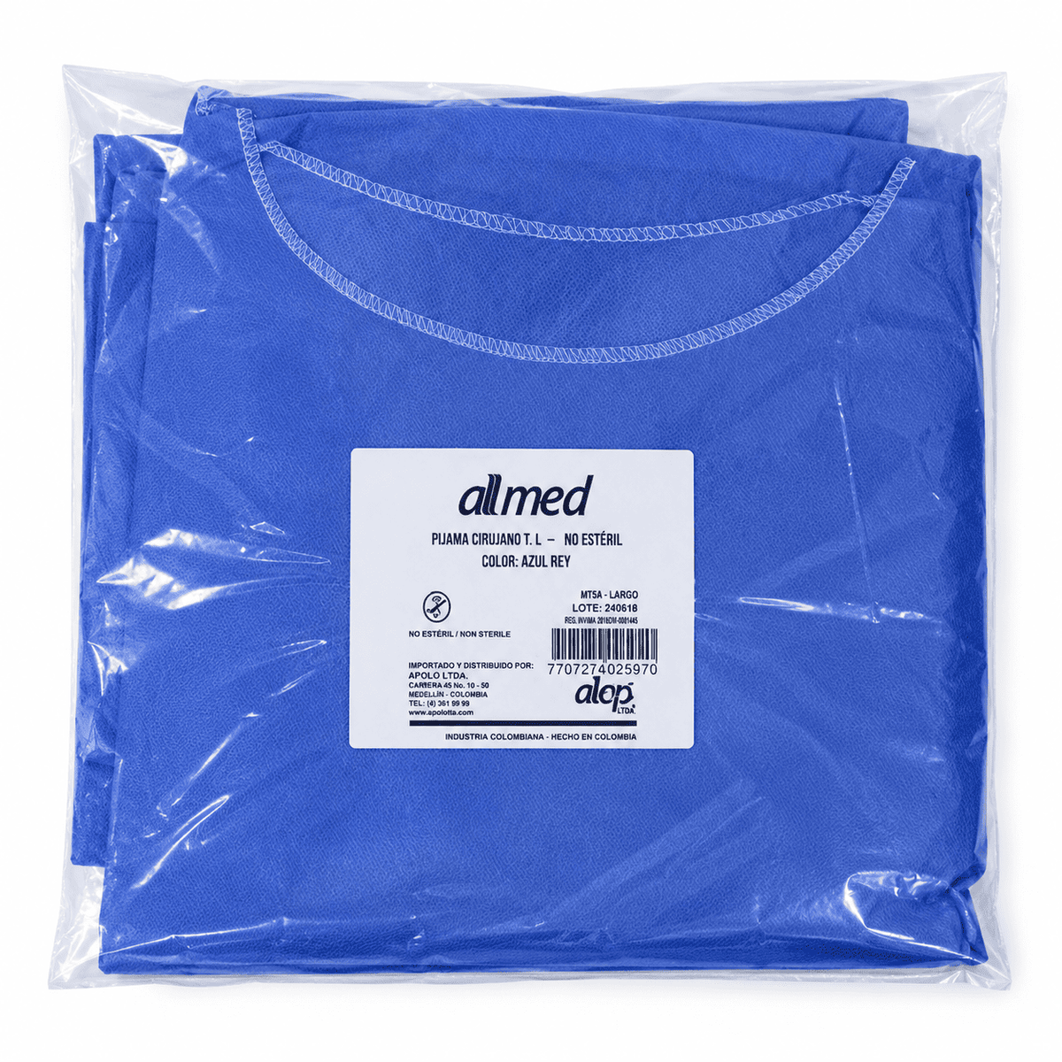 Pijama Cirujano Azul No Estéril Talla L Allmed MT5A