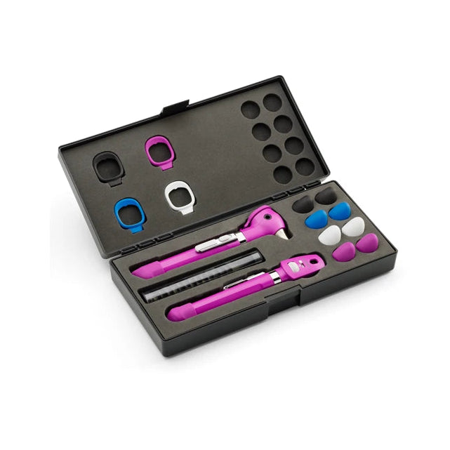 Pocket LED Plus 92880, estuche lila con 4 bumpers, diseño compacto y ligero, ideal para protección y transporte.