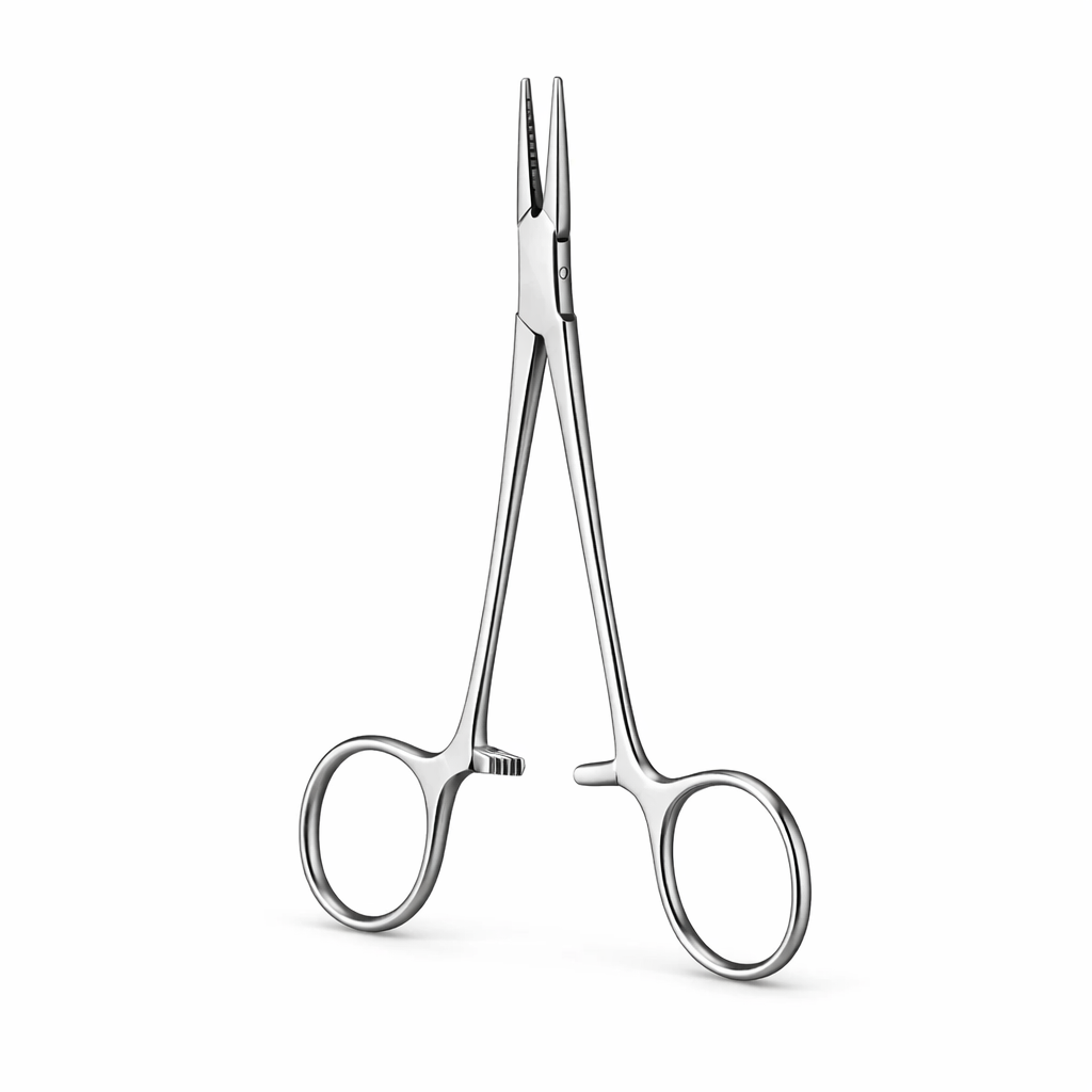 porta agujas 12 cm acero inoxidable instrumental quirurgico ref 03302300