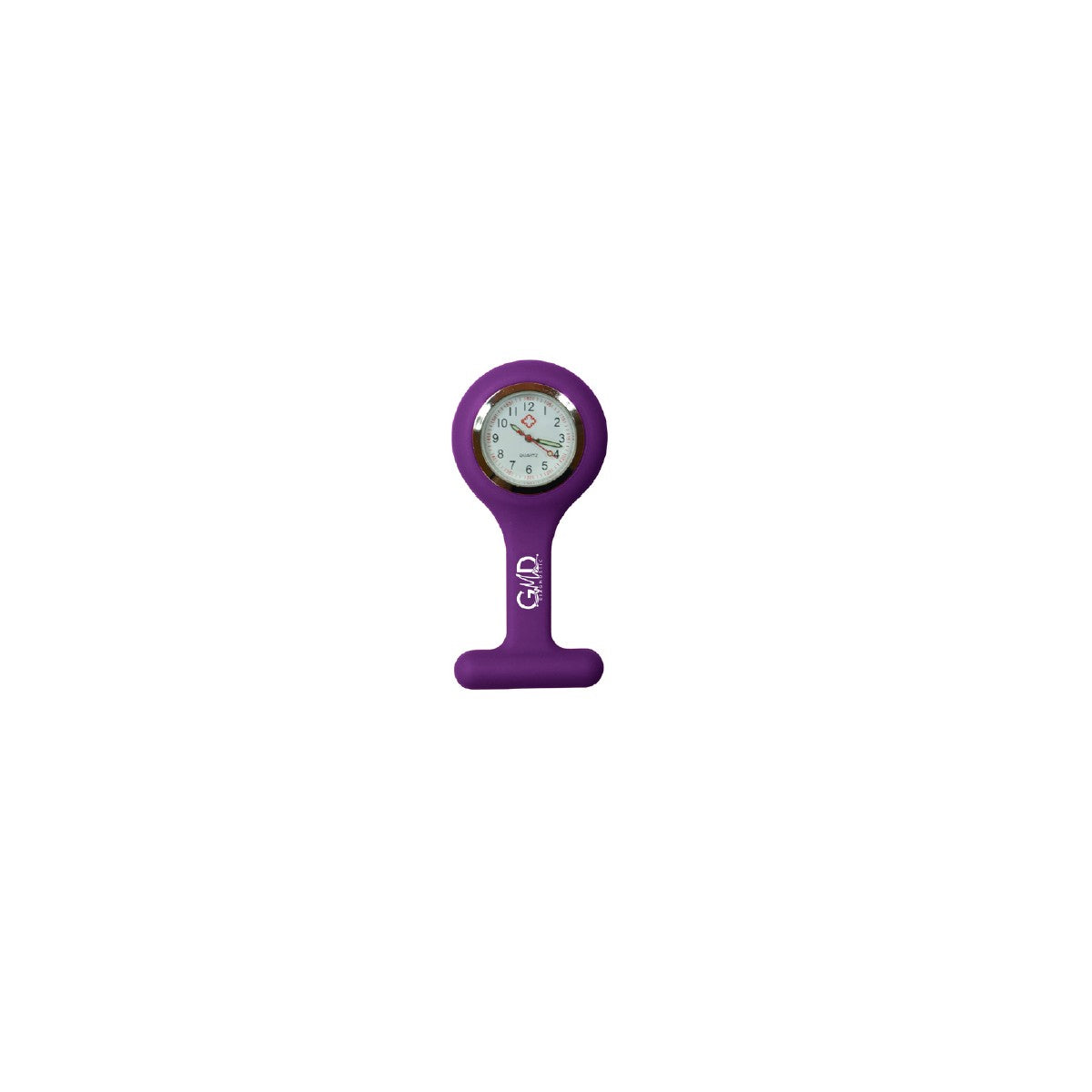 Reloj de bolsillo colgante GMD para profesionales de la salud, con cubierta de silicona, disponible en nueve colores, fácil de colgar.