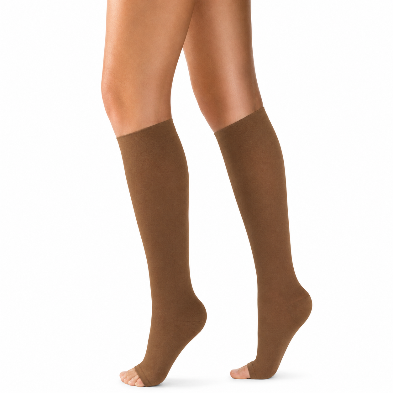 Rodillera opaca Medivaric de compresión alta 20-30 mmHg, talla M color beige, diseñada para brindar soporte y compresión en la rodilla.