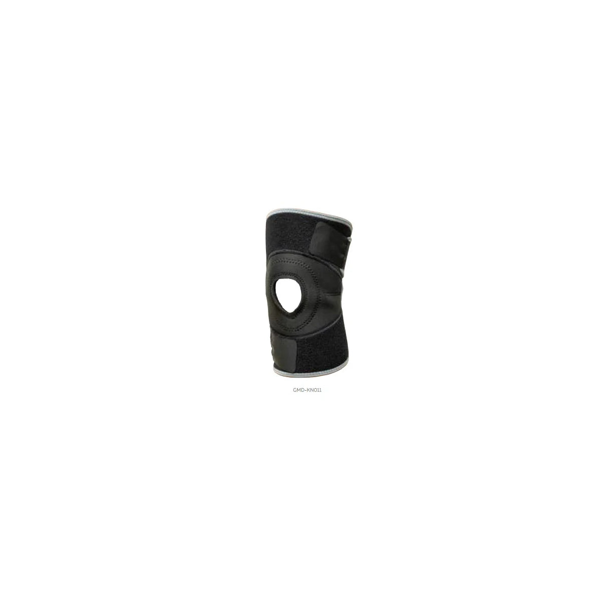 Rodillera Universal GMD ajustable, color negro, con soporte extra y diseño ergonómico para estabilización de la rodilla.