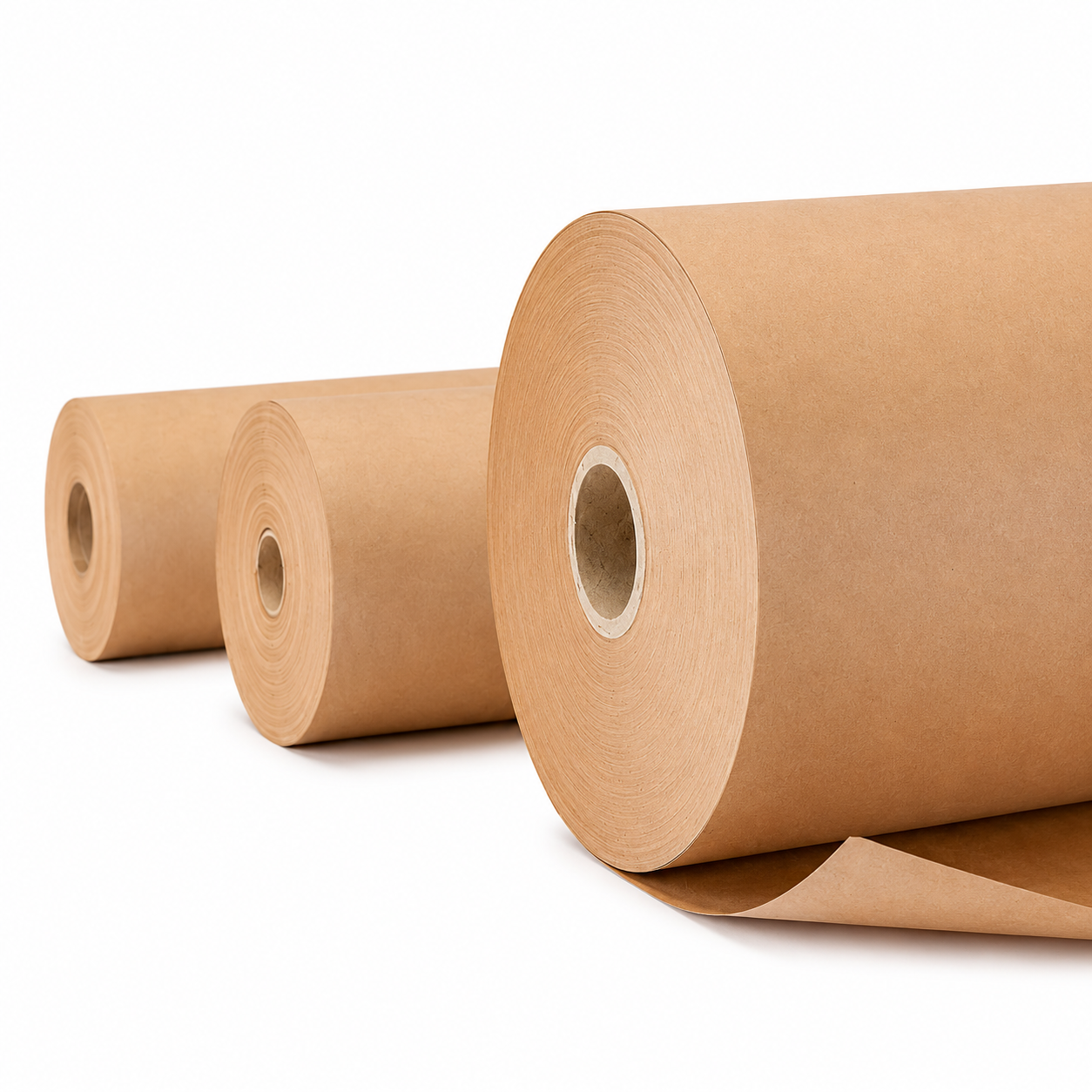 Papel Kraft en rollo de 15” y 130 metros con acabado resistente y textura uniforme.