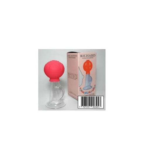 Saca Leche Plus de plástico Richard, diseño ergonómico en color blanco, ideal para extracción de leche materna.