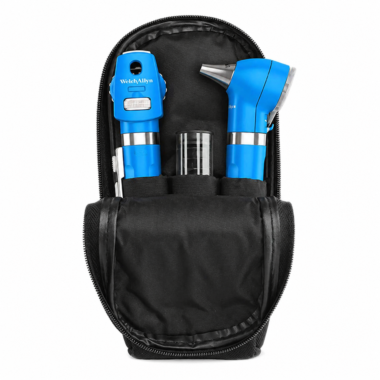 Set diagnóstico Pocket LED 92871 Welch Allyn azul con estuche blando y bumpers, equipo médico portátil para examen clínico