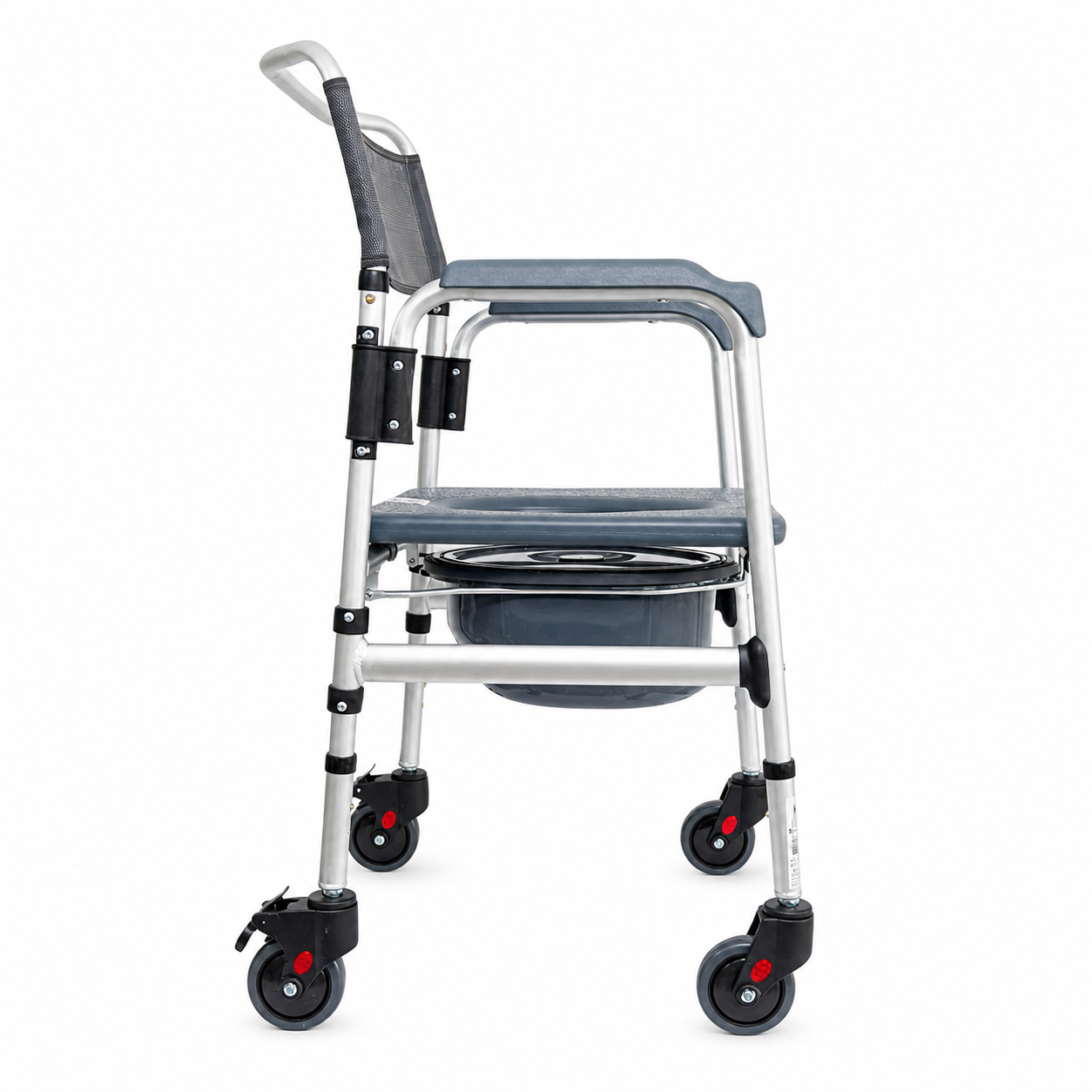 Silla sanitaria plegable 44 cm en aluminio Konfort Plus con estructura resistente y fácil limpieza