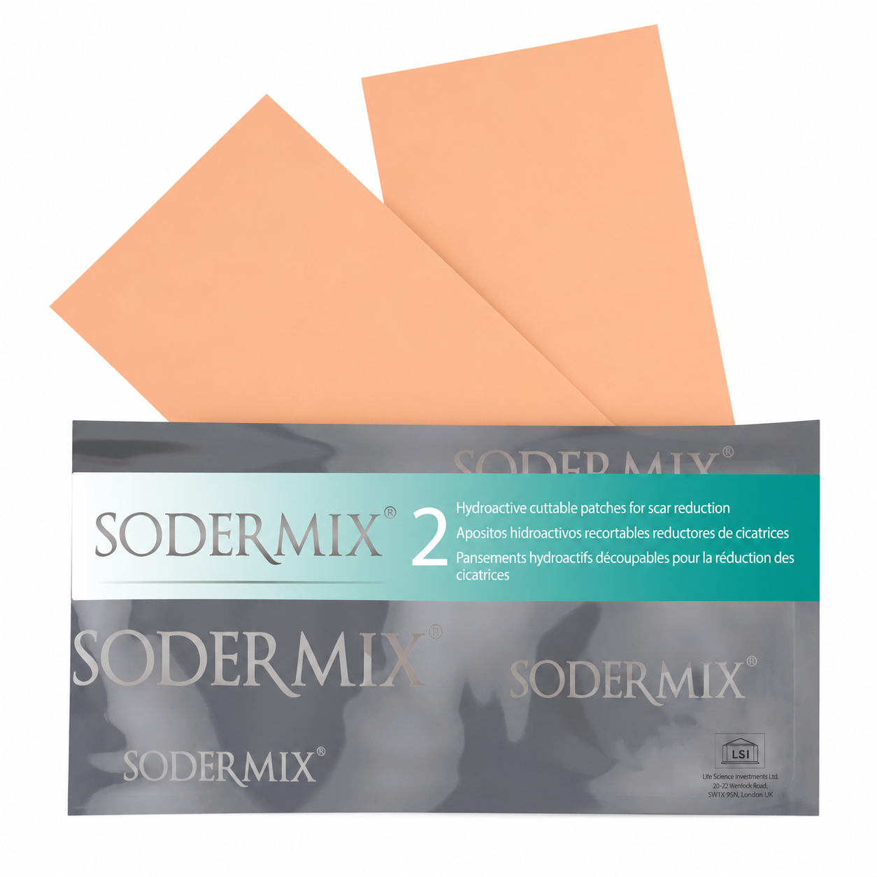 Sodermix parche superóxido dismutasa 20x10 cm sobre aluminio x2 apósitos Euroetika para reducción de cicatrices