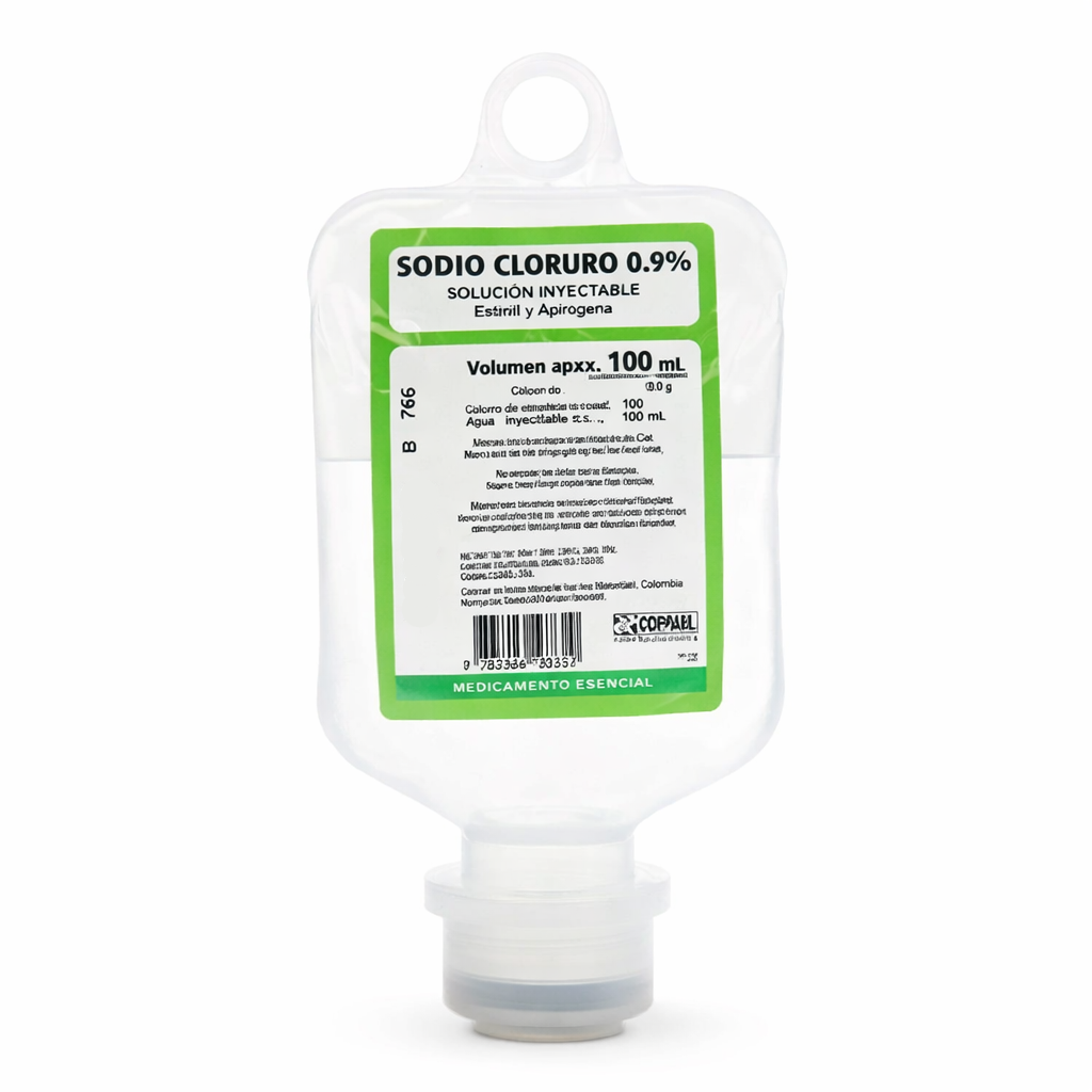 Solución Salina 0.9% Bolsa PEBD 100ml - Corpaul