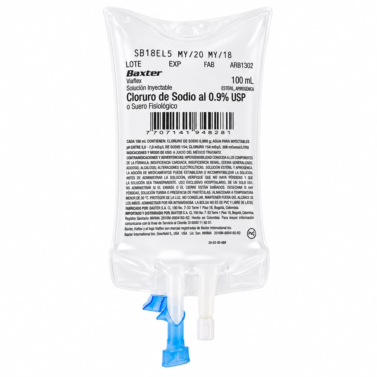 Solución Salina Normal 0.9% 100ml ARB1302 - Cloruro de Sodio