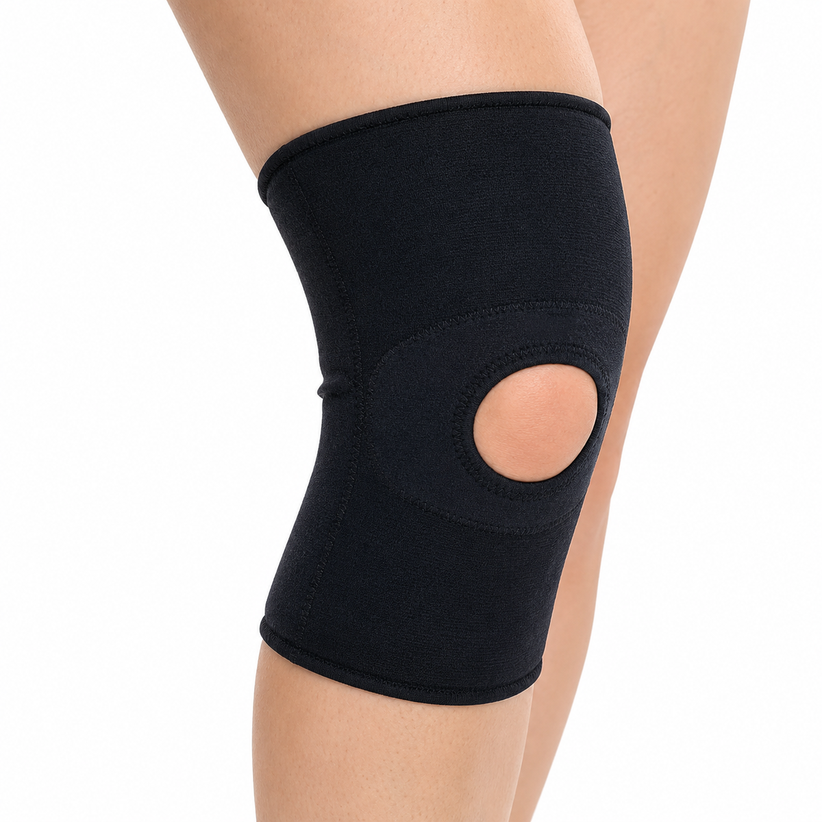 Soporte elástico para rodilla Neoflex referencia KN-007-M con estabilizadores, diseñado para brindar compresión, soporte y estabilidad articular.