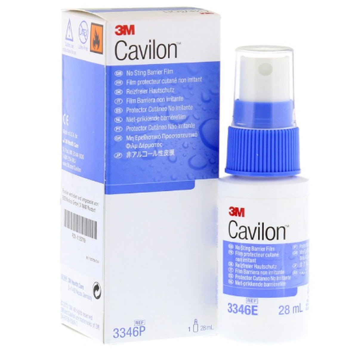 CAVILON Película Protectora Sin Ardor 28 ml Spray de 3M, solución polimérica transparente, incolora y no pegajosa, diseñada para proteger la piel.