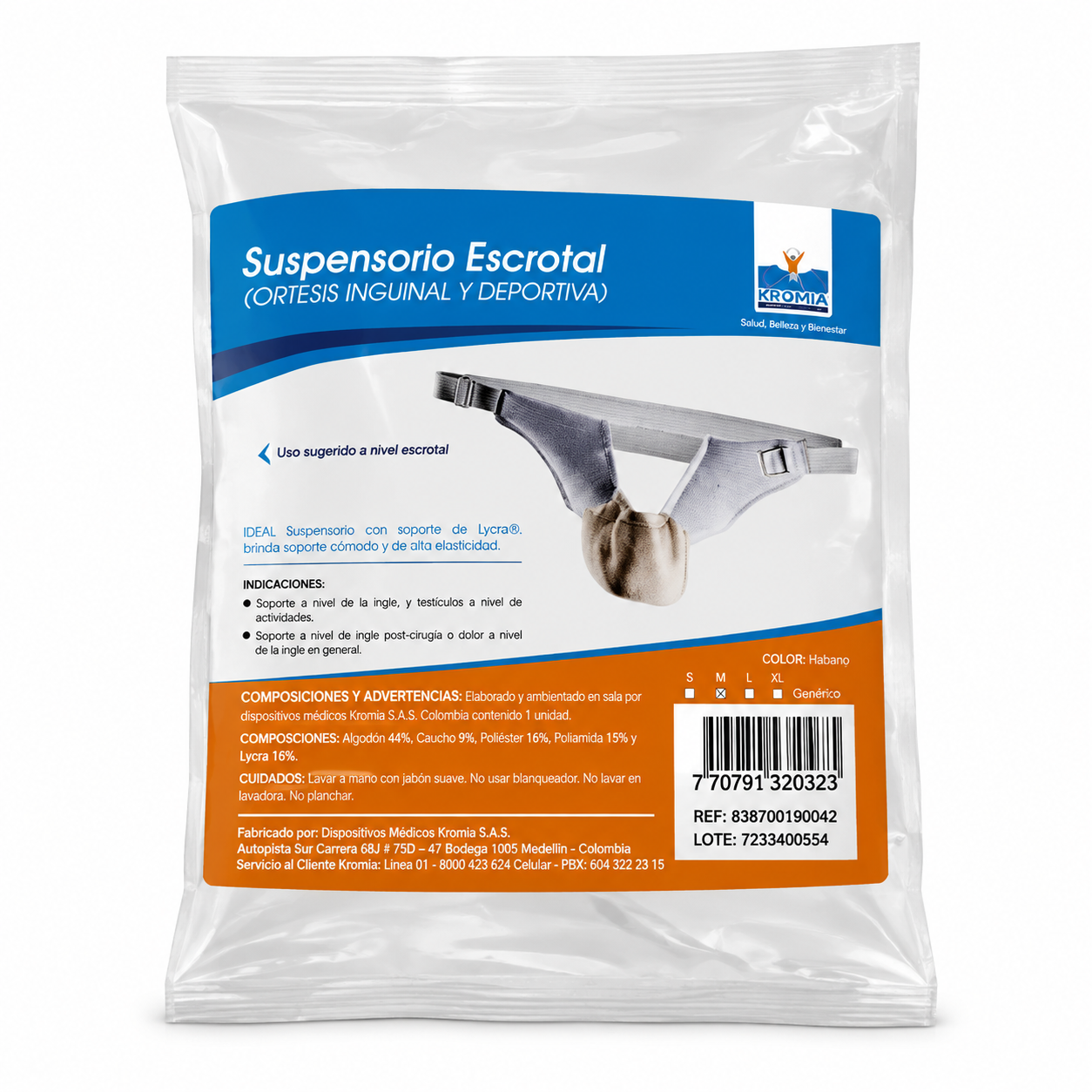 Suspensorio Escrotal Kromia Habano Talla M Ref. 838700190042