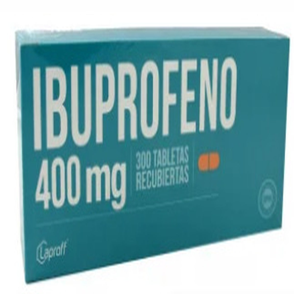 Ibuprofeno 400 mg en caja de 300 tabletas recubiertas, Laboratorios LAPROFF, color blanco, forma ovalada, blíster PVC/Aluminio.