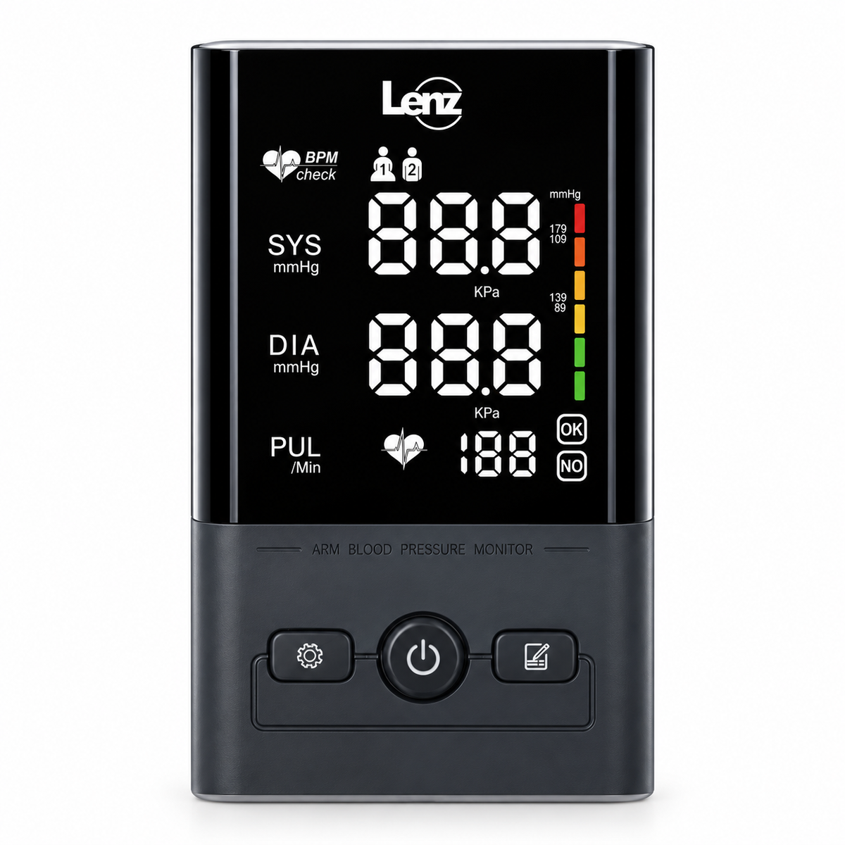 Tensiómetro digital Lenz AES-U392, diseñado para medir la presión arterial de forma práctica y facilitar el monitoreo en casa.
