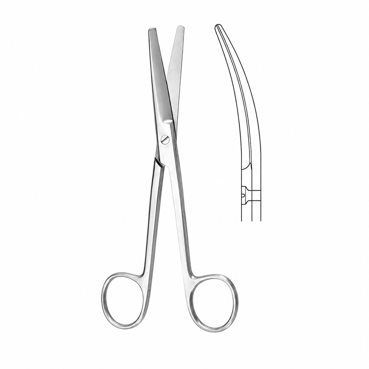 Tijera Mayo recta de 14.5 cm referencia 03302942 en acero inoxidable para uso médico y quirúrgico.