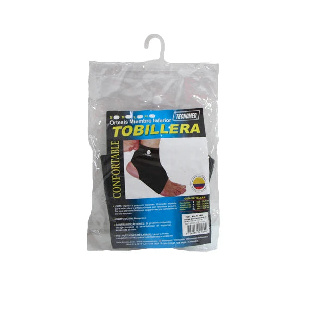 Tobillera corta ambidiestra Kromia en color negro, talla L, fabricada en material elástico para soporte y comodidad.