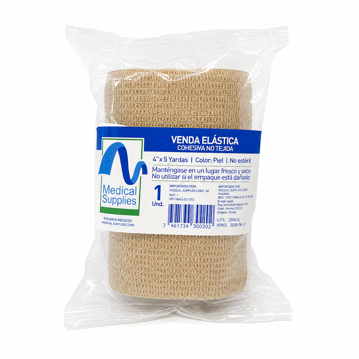 Venda Cohesiva Piel 4x5 Yards - Medical Supplies Corp.