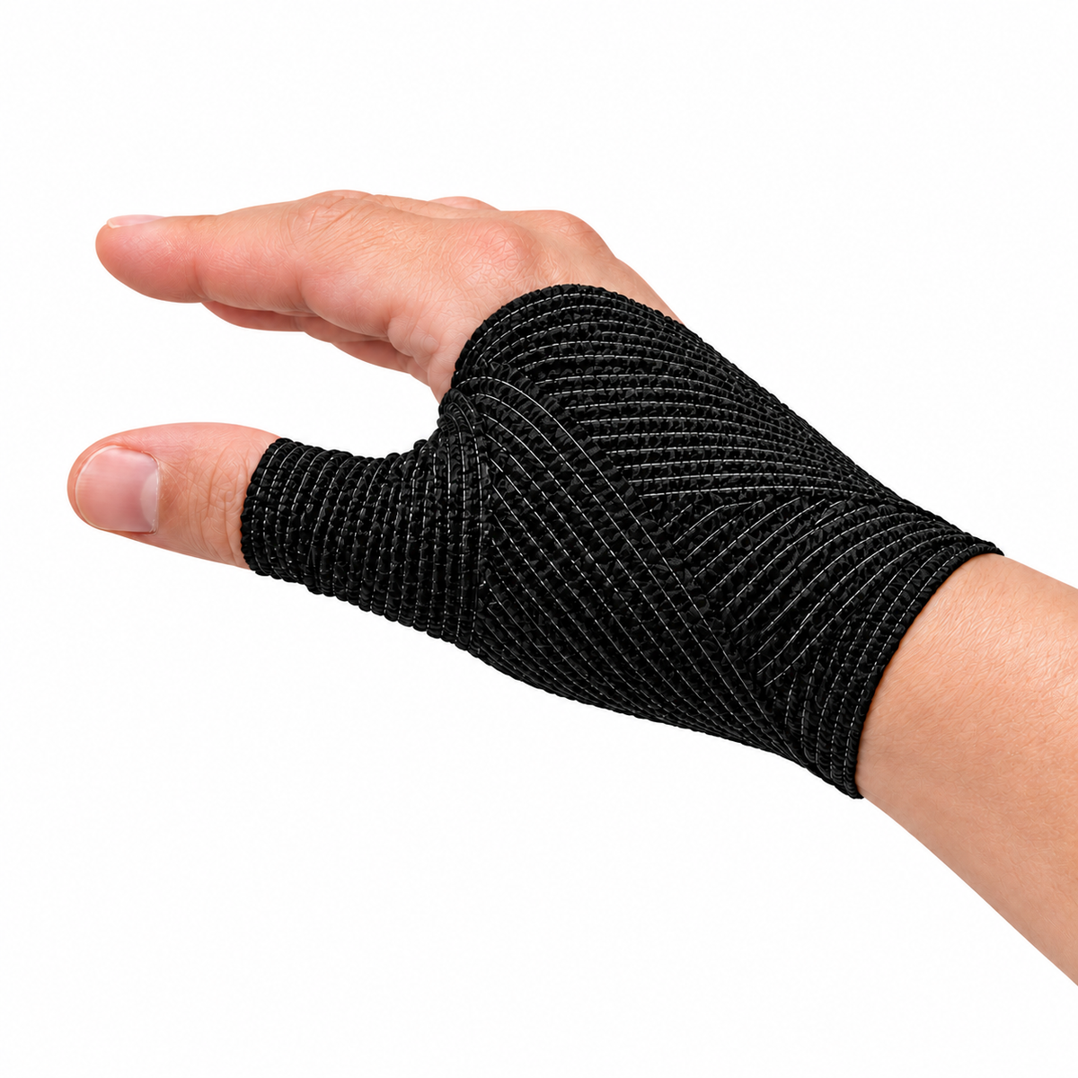 Venda cohesiva negra Medical Supplies Corp. de 3 pulgadas x 5 yardas para fijación y soporte en aplicaciones médicas.