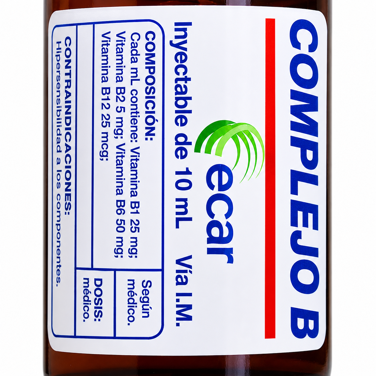 Vitamina B12 Ecar inyectable 10 ml para uso intramuscular