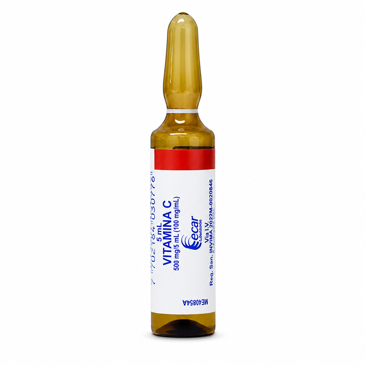 Vitamina C inyectable 500 mg 5 ml ampolla Ecar para uso intravenoso antioxidante